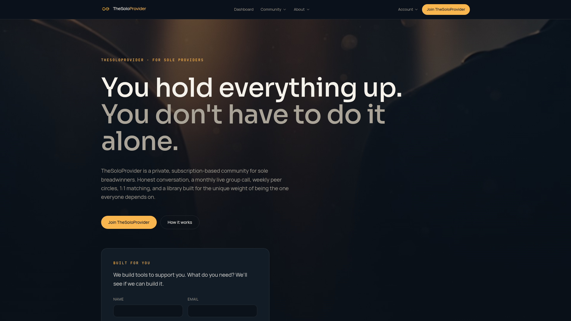 TheSoloProvider homepage